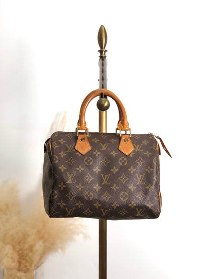 LOUIS VUITTON Monogram Small Boston bag Handbag Brown Vintage 765gwg