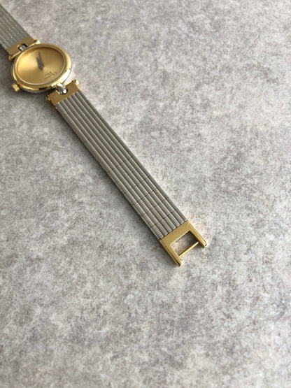 Christian Dior Logo Watch Silver×Gold Vintage pmuyyi
