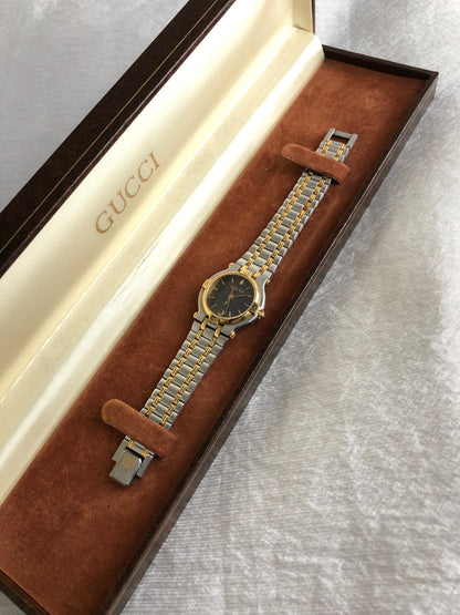 GUCCI Quartz Watch Silver×Gold 9000L Vintage g8mkd3