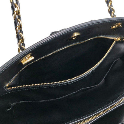 Salvatore Ferragamo Vala Ribbon Handbag Chain Shoulder bag Black Vintage 7fajd7
