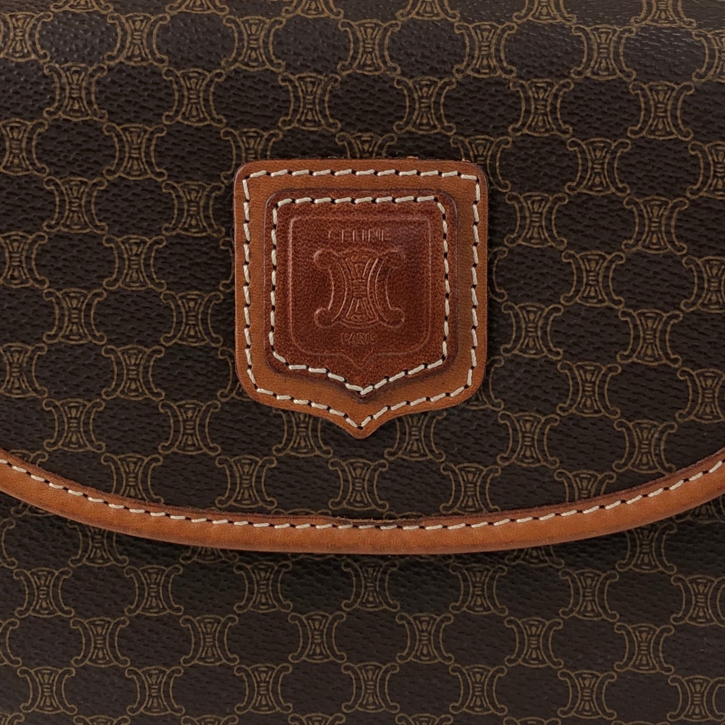 CELINE Macadam Blason Shoulder bag Brown Vintage mdu8r7