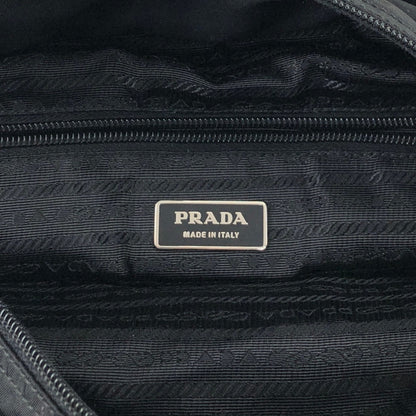 PRADA Tessuto Triangle Logo Front Pocket Two-way Handbag Shoulder bag Black Vintage kuap33