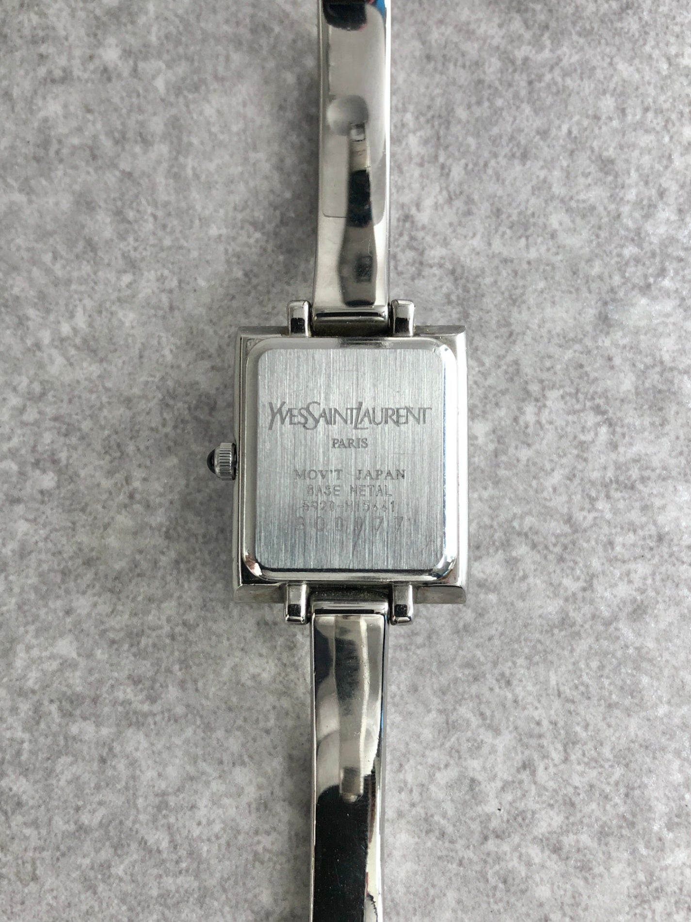 Yves Saint Laurent Quartz Watch Silver×Black 5920-H15441 Vintage 3i4dv4