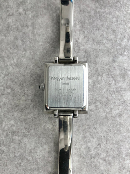 Yves Saint Laurent Quartz Watch Silver×Black 5920-H15441 Vintage 3i4dv4
