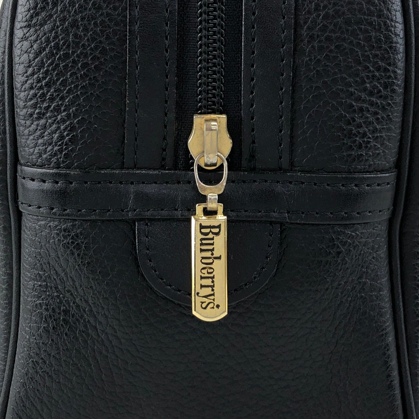BURBERRY Logo Small Boston bag Handbag Black Vintage ny3hki