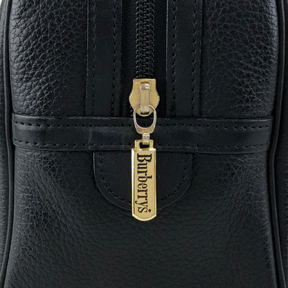 BURBERRY Logo Small Boston bag Handbag Black Vintage ny3hki