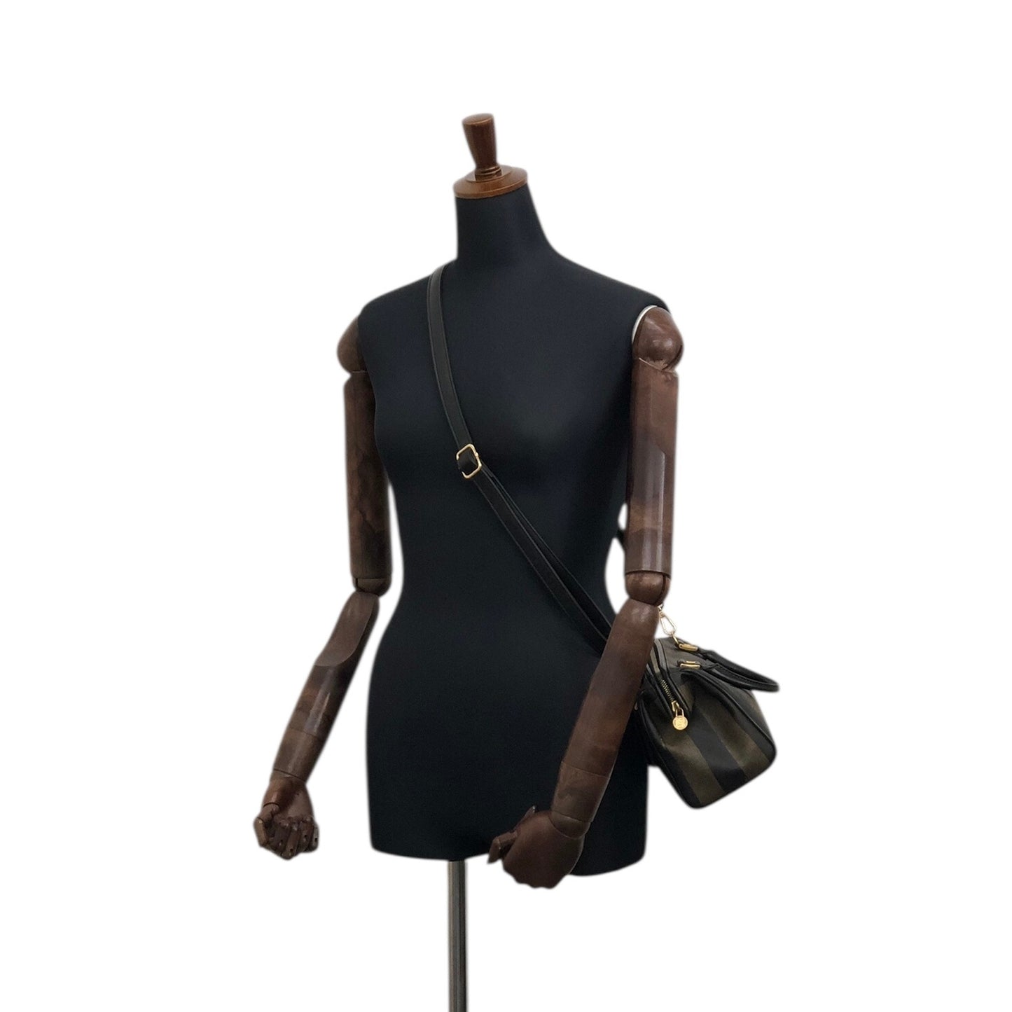 FENDI Pecan Two-way Handbag Shoulder bag Black Vintage tyz7ma