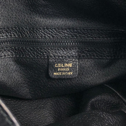 CELINE Gancini Front Pocket Drawstring Shoulder bag Black Vintage 3gt2jh