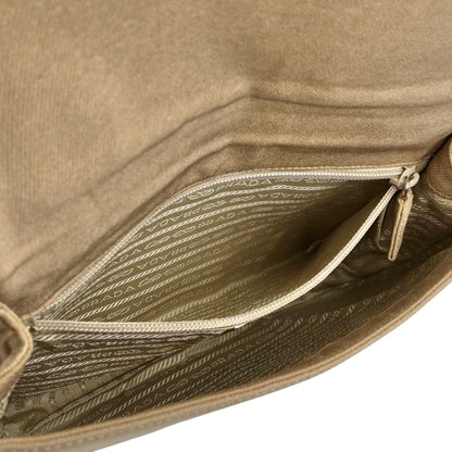 PRADA Triangle Logo Shoulder bag Beige Vintage jhervy