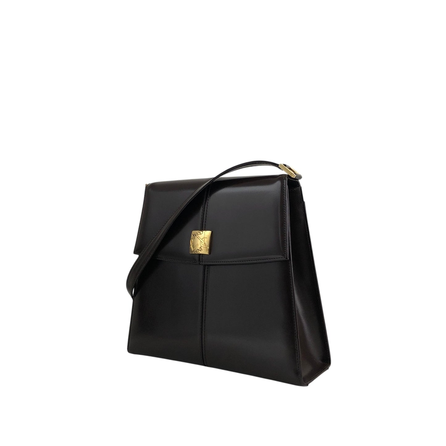 Yves Saint Laurent YSL Logo Shoulder bag Brown Vintage yeh3vd