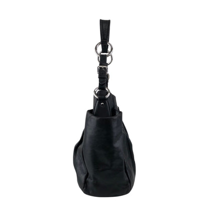 PRADA Logo Shoulder bag Hobobag Black Vintage pbitjd
