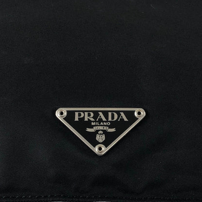 PRADA Tessuto Triangle Logo Shoulder bag Black Vintage h7a6s3