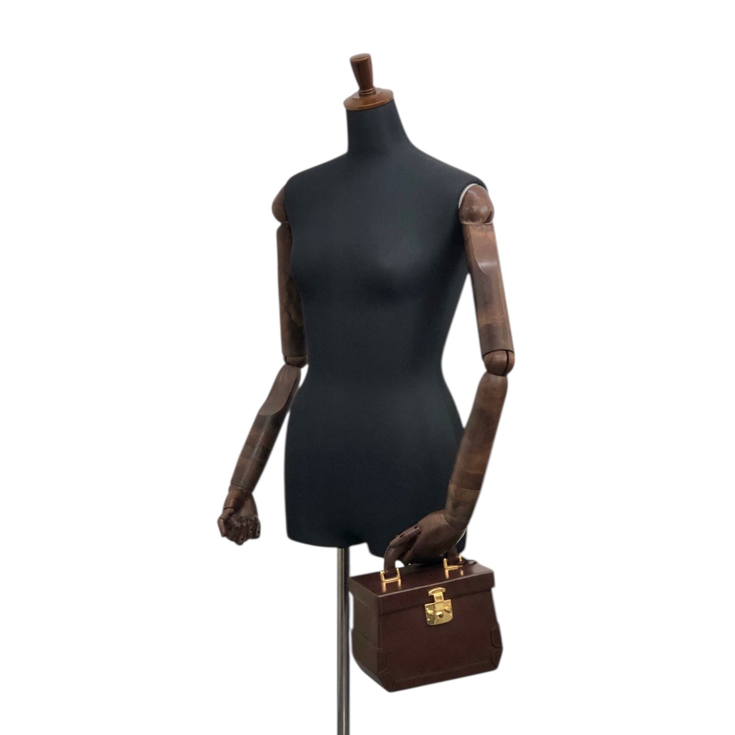 GUCCI Handbag Vanity bag Brown Vintage kj32bu