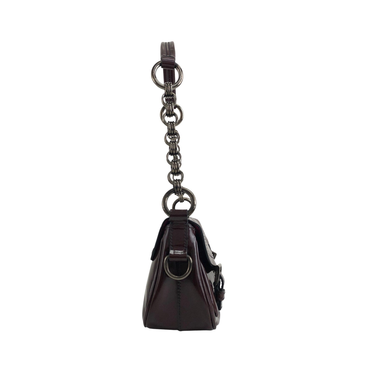 PRADA 前扣單肩包 棕色 復古 j5mn5d