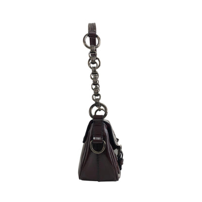 PRADA 前扣單肩包 棕色 復古 j5mn5d
