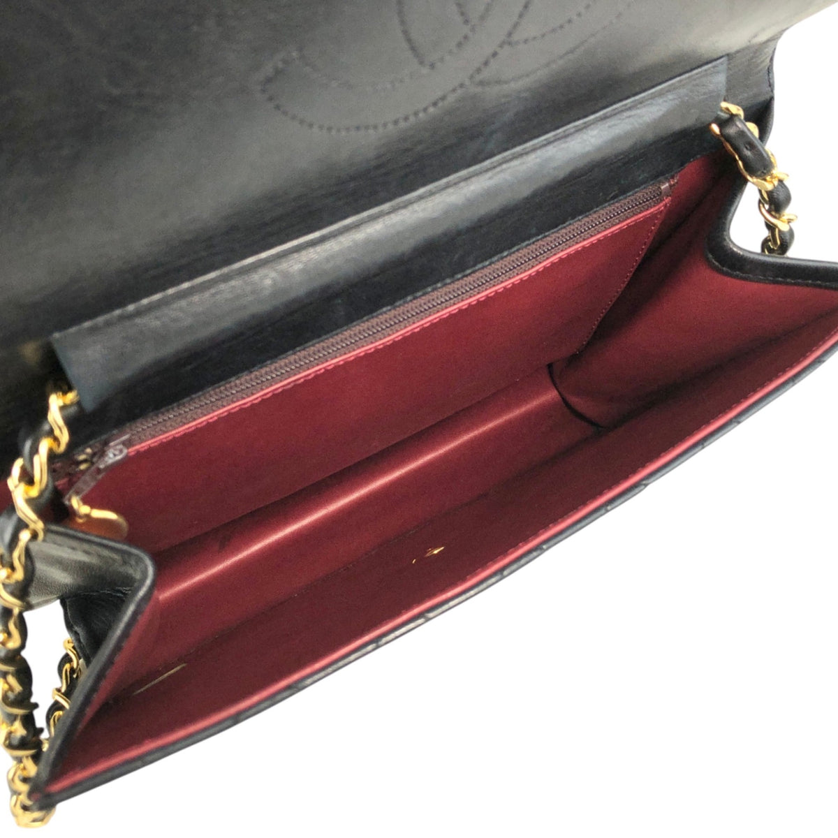 CHANEL Matelasse Coco Mark Chain Shoulder bag Black Vintage bx28zt