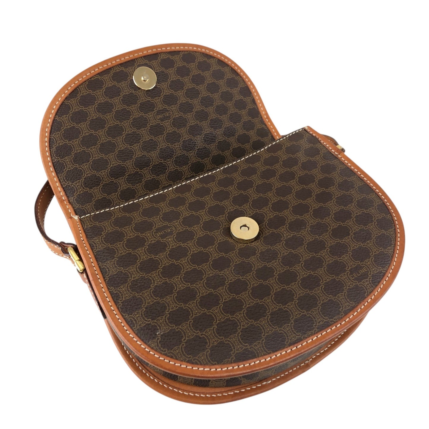 CELINE Macadam Blason Shoulder bag Brown Vintage mdu8r7