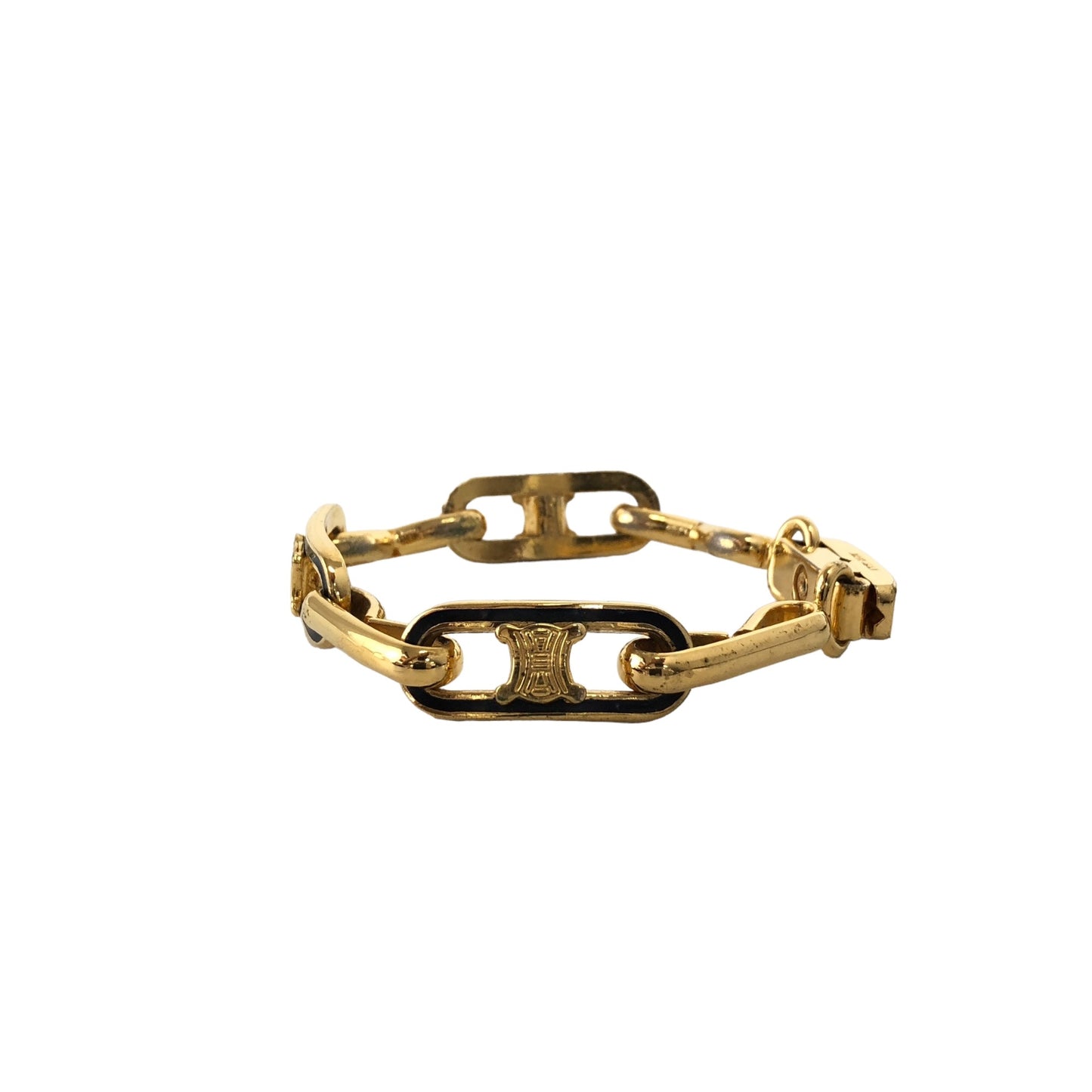 CELINE Blason Bracelet Gold Vintage ivp6ia