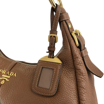 PRADA Logo Shoulder bag Brown Vintage rghemx