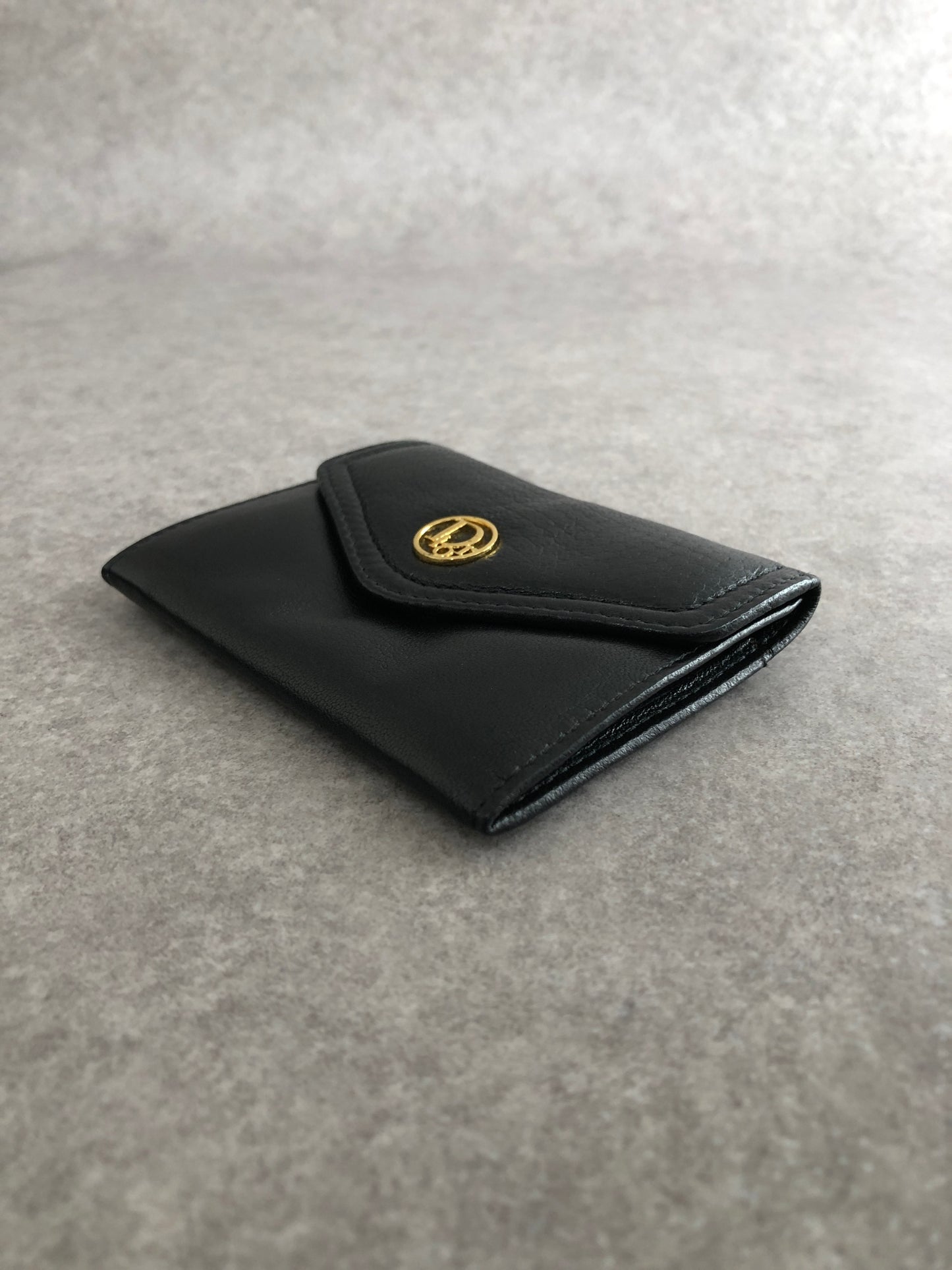 Christian Dior Logo Motif Coin Purse Black Vintage dzteww