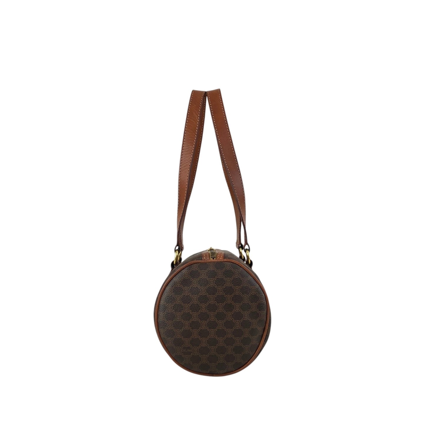 CELINE Macadam Blason Handbag Brown Vintage stij7h
