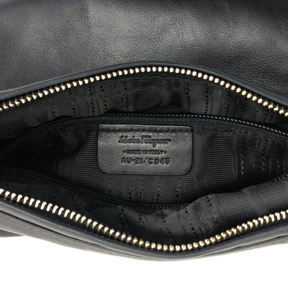 Salvatore Ferragamo Vala Ribbon Chain Shoulder bag Black Vintage j65jf8