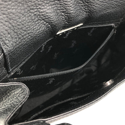 Yves Saint Laurent Logo Shoulder bag Black Vintage p2bexr
