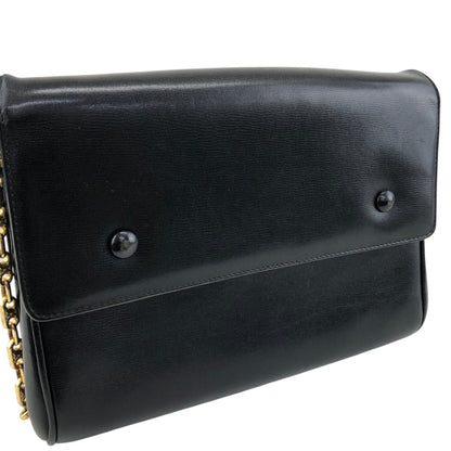 CELINE Blason Horse Bit Chain Shoulder bag Black Vintage zstzja
