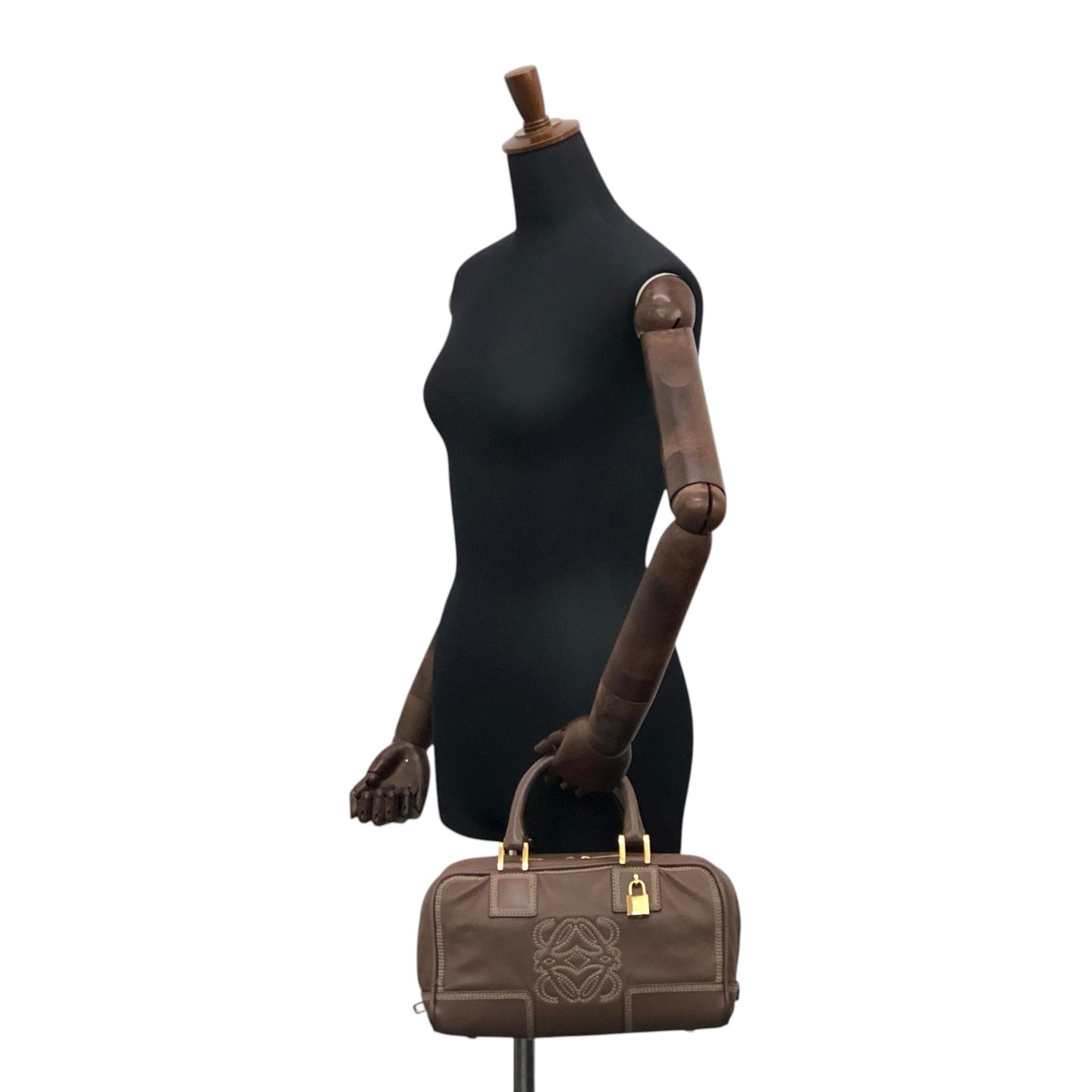 LOEWE Amazona28 Anagram Handbag Boston bag Brown Vintage f75cvh