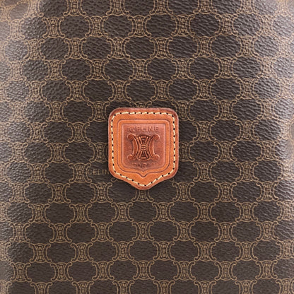 CELINE Macadam Blason Drawstring Small Handbag Pouch Brown Vintage 6ve7d6