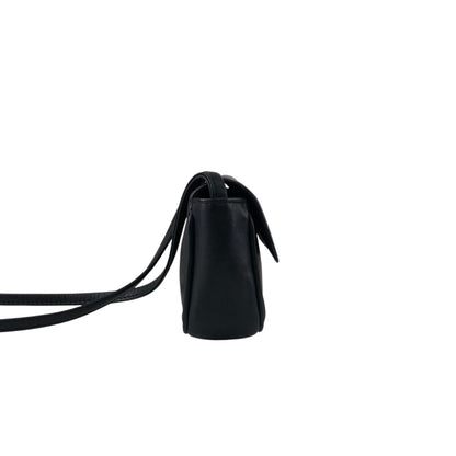 Christian Dior CD Logo Embossed Small Shoulder bag Black Vintage ee2nsk