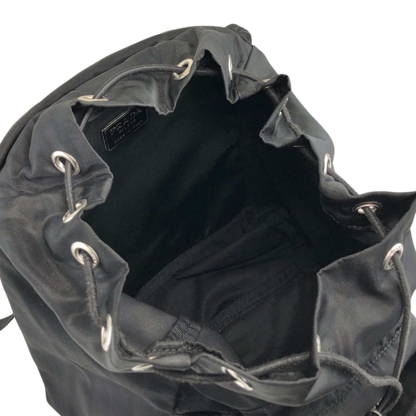 PRADA Tessuto Triangle Logo Backpack Black Vintage 6jg2ux
