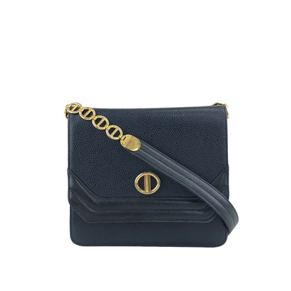 Christian Dior Chain Shoulder bag Navy Vintage vxj4zv