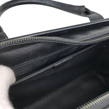 CELINE Circle Logo Handbag Boston bag Black Vintage sb46fs