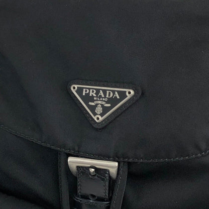 PRADA Triangle Logo Double Pocket Backpack Black Vintage yknjwi