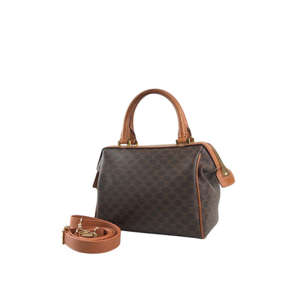 CELINE Macadam Two-way Small Boston bag Shoulder bag Brown Vintage 2dn4ih