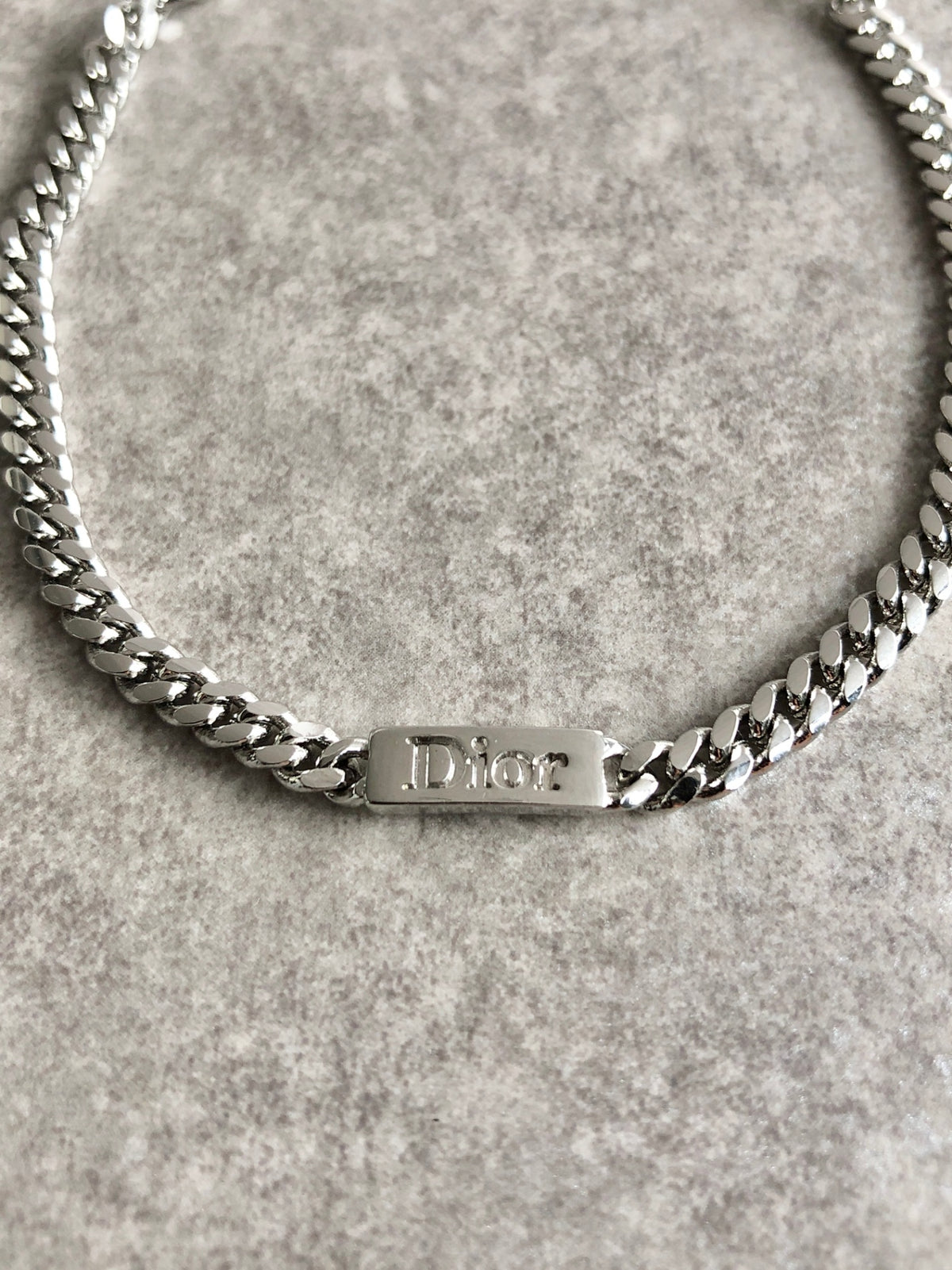 Christian Dior Logo Motif Bracelet Silver Vintage kwbdp7