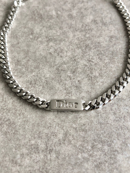 Christian Dior Logo Motif Bracelet Silver Vintage kwbdp7