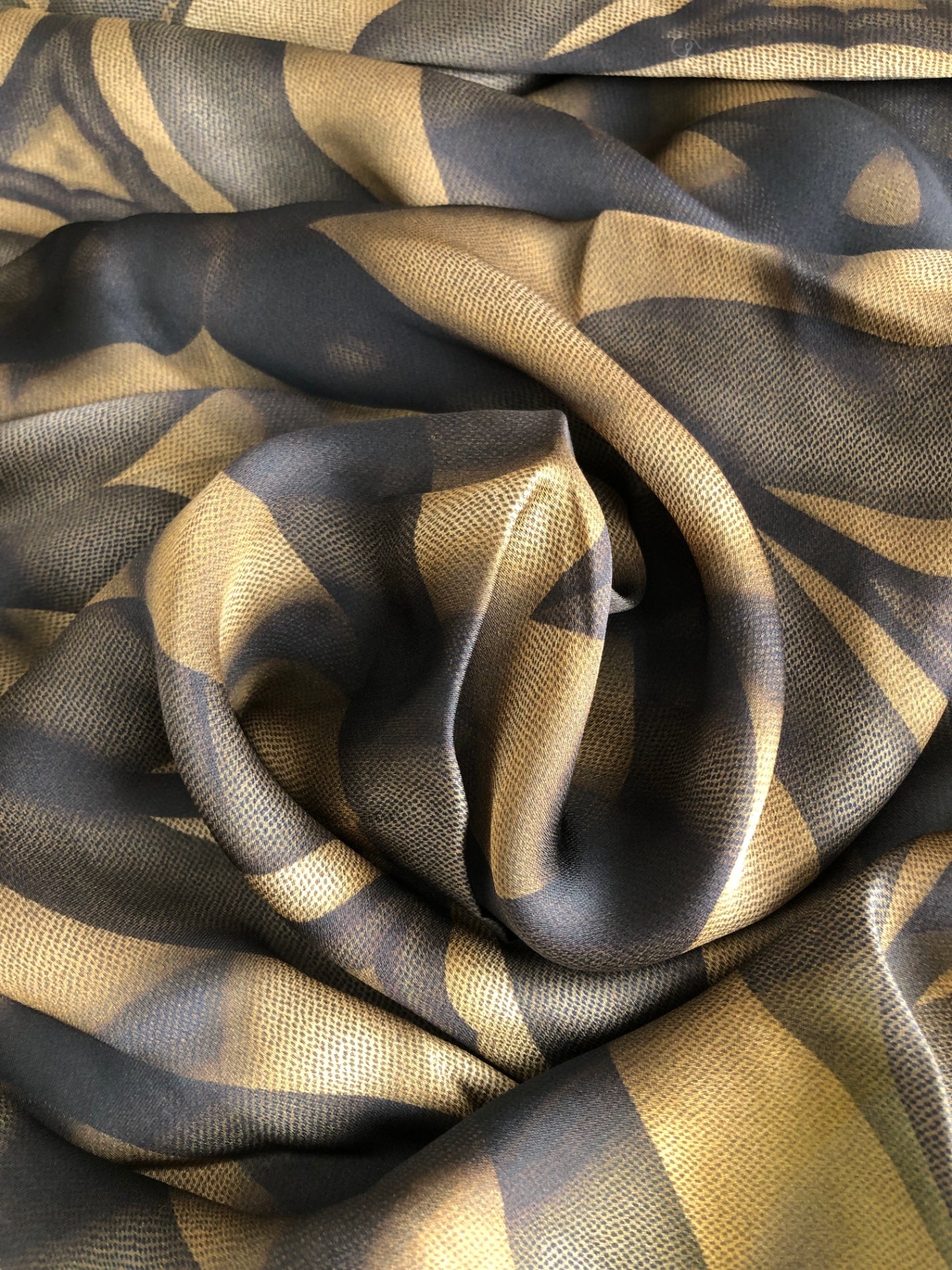 FENDI SILK Scarf yellow×Brown Vintage khmbct