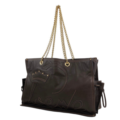 LOEWE Logo Chain Totebag Brown Vintage xy3fjn