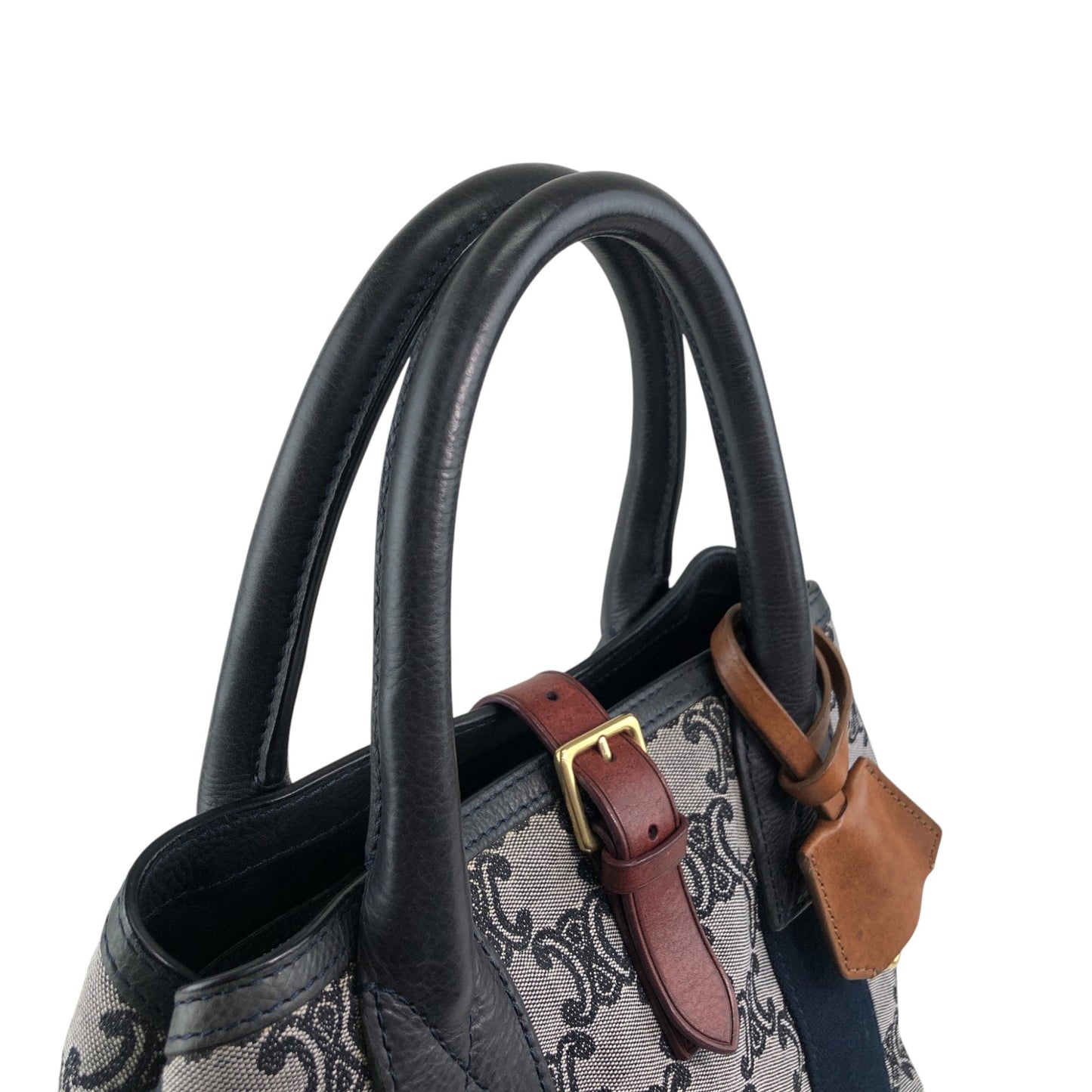 CELINE Blason Handbag Gray Vintage zrgr2s