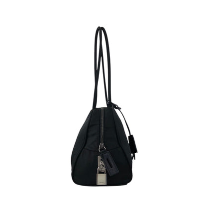 PRADA Tessuto Triangle Logo Padlock Small Boston bag Handbag Black Vintage a3zkst