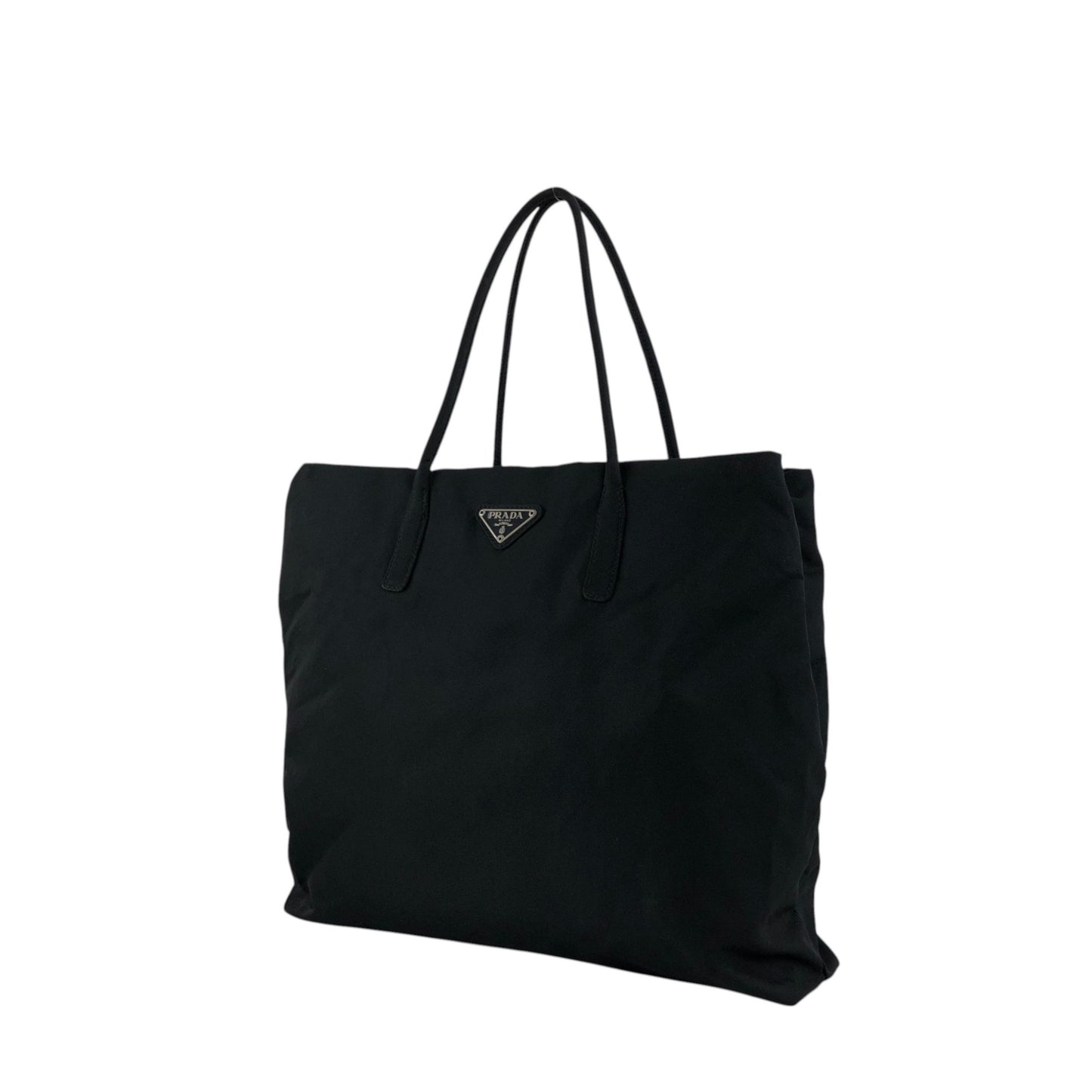 PRADA Tessuto Triangle Logo Handbag Totebag Black Vintage 6skxyh