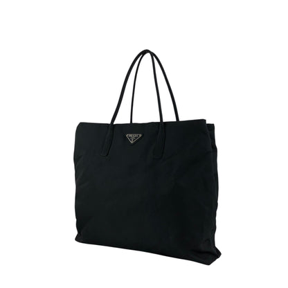 PRADA Tessuto Triangle Logo Handbag Totebag Black Vintage 6skxyh