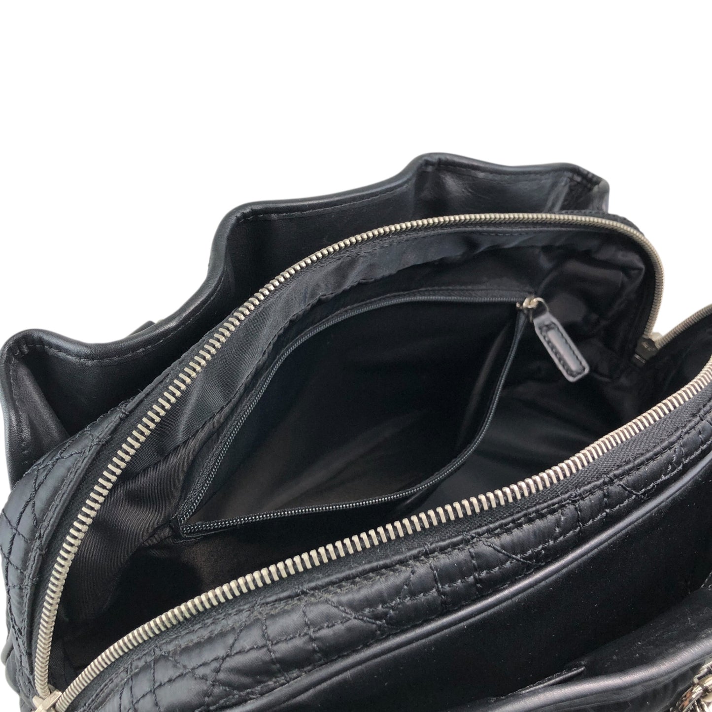 Christian Dior Cannage Charm Handbag Black Vintage sreacp