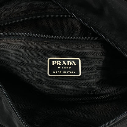 PRADA Tessuto Triangle Logo Front Zipper Totebag Black Vintage vda5bg