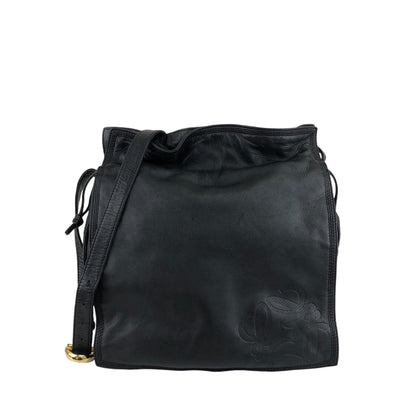 LOEWE Anagram Drawstring Shoulder bag Black Vintage sxf2zv