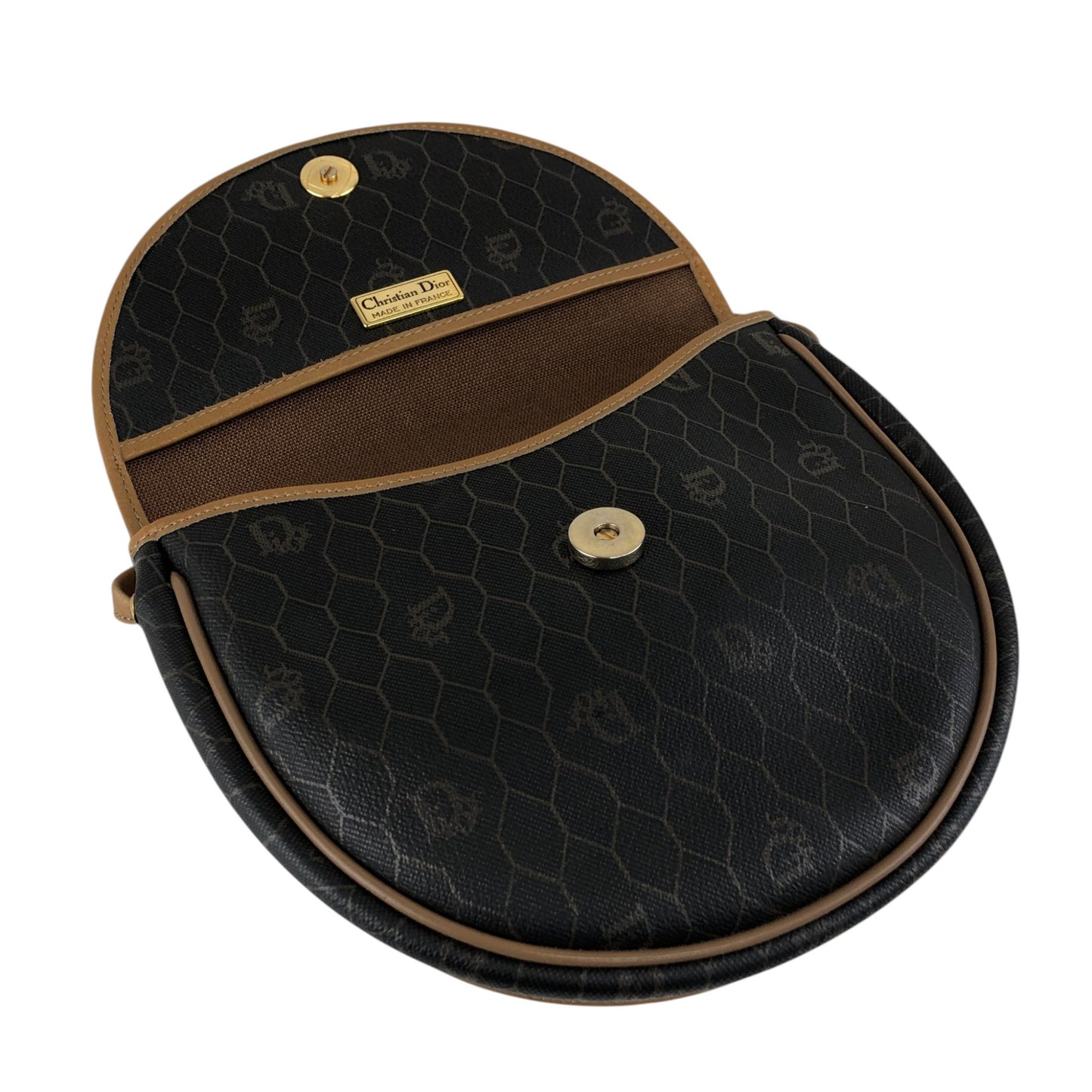 Christian Dior Honeycomb Pattern Logo Shoulder bag Black Vintage j8jdng