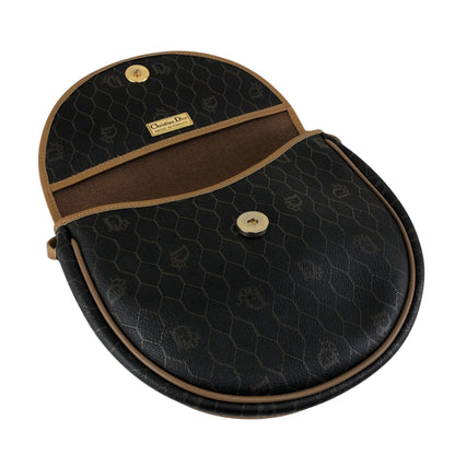 Christian Dior Honeycomb Pattern Logo Shoulder bag Black Vintage j8jdng