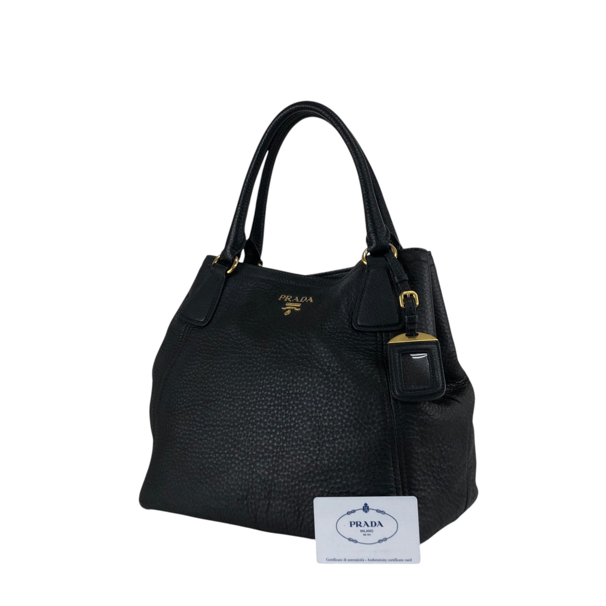 PRADA Logo Totebag Black Vintage fpj5iw